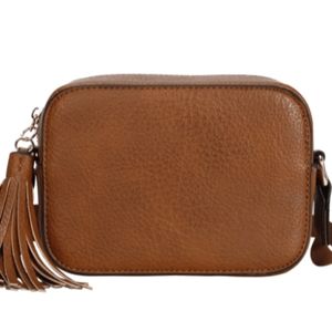 La Terre Vegan Leather Tassel Zip Pull Camera Crossbody 